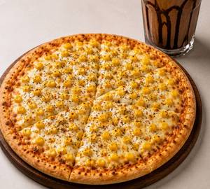 Sweet Corn Pizza [9 inches] with Cold Coffee