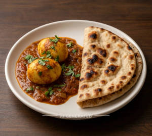 Egg Curry [2 Pieces] + Tandoori Roti [2 Pieces]