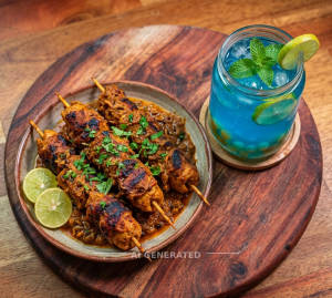 Masala Chaap + Blue Crasko