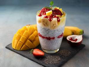 Strawberry banana falooda