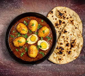 Anda Curry + Tandoori Roti (2 pieces)