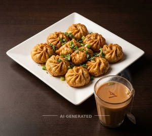 Fried Momos + Tea