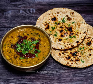 Dal Fry + Tandoori Roti (2 Pieces)
