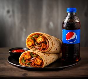 Dubbel Paneer Roll With Pepsi 400Ml Pet Bottle Combo