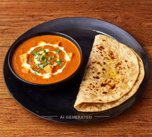 Paneer butter masala + Oil tawa roti (1 piece)