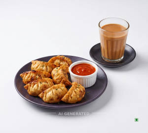 Veg Fried Momos + Tea