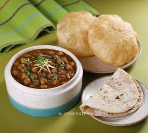 Chola bhatura + Sada roti (2 pieces)