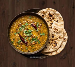 Dal Fry + Tandoori Roti (2 pieces)