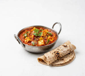 Kadai Paneer + Roti Tawa Plain (2 pieces)