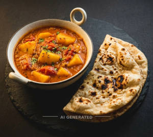 Aloo Tamatar + Tandoori Roti (2 pieces)
