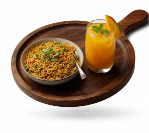 Veg maggi + Mango [mocktails]
