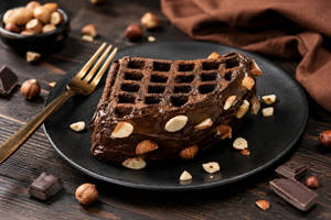 Almond Brownie Waffle Sandwich