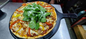 Ricola & Sweet Pepper Pizza With Truffle Oil Pizza