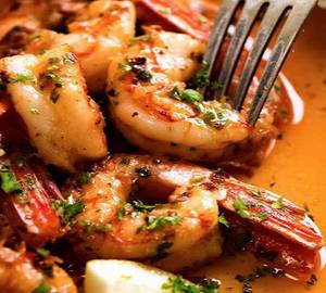 Steamed Prawns  In Lemon Butter Chilli Basil [Big Fat Juicy!!]