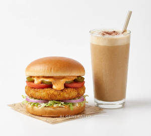 Aloo Tikki Burger + Cold Coffee