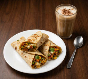 Veg Cheese Roll + Cold Coffee