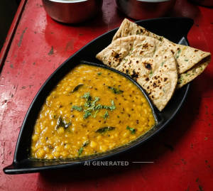 Dal Arhar + Tava Roti (2 Pieces)