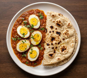 Egg Masala + Tandoori Roti (2 Pieces)
