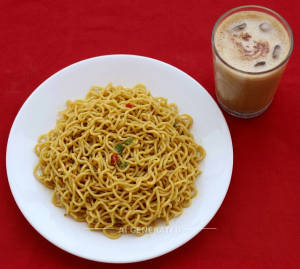Plain Maggi + Nescafe Cold Coffee