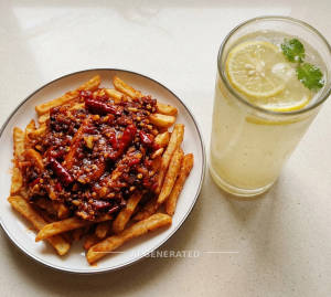 Schezwan Fries + cold drink 