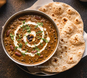 Dal Makhani + Plain Roti Wheat (2 pieces)