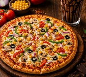 Veggie Delight Pizza with Oreo Shake