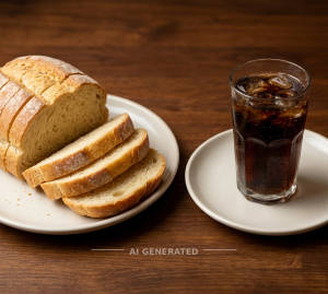 Plain bread(600gram) + Soft Drinks