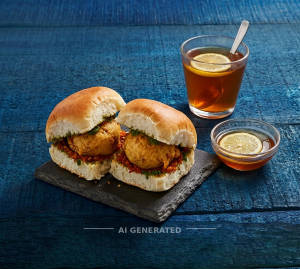 Vada pav [set of 2] + Lemon Tea