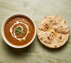 Dal Makhani (Desi Ghee). + Plain Roti (1 Pc)