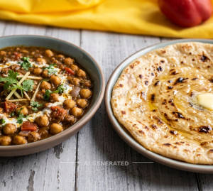 Chana Masala Special + Butter Tawa Roti (1 Piece)