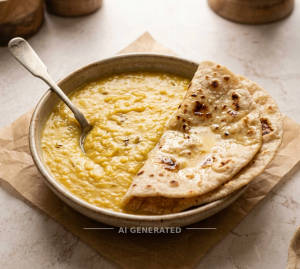 Plain Dal + Butter Roti (2 pieces)