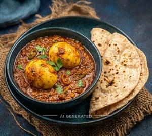 Egg Curry + Tawa Roti (2 Pieces)