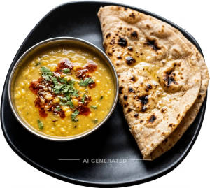 Dal Tadka + Tandoori Roti (1 piece)