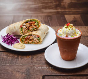 Special chicken Shawarma + Special Falooda Kullad