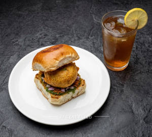 Sky Burger Vada Pav Edition + Lemone ice tea