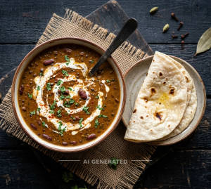 Dal Makhani 500 ML + Plain Roti (2 pieces)