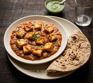 Paneer Do Pyaza + Tandoori Roti (1 Piece)