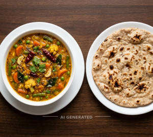 Veg Tadka + Tandoori Roti (1 Piece)
