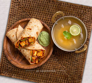 Paneer Roll + Nimbu Pani