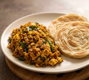 Egg Poriyal + Parotta (2 pieces)