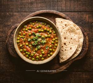 Green Peas Masala + Chapati (2 Pieces)