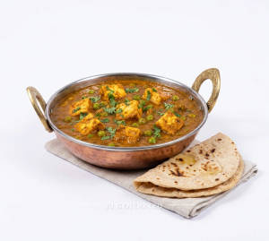 Matar Paneer + Roti Tawa Plain (2 pieces)