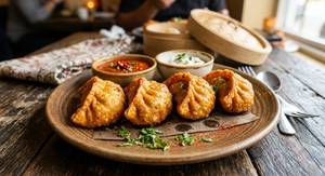 Veg Fried Momos (4 Pieces)