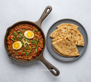 Egg masala [2 eggs, 300 ml] + Sada paratha [4 pieces]