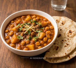 Aloo Chole + Tawa Roti (2 pieces)