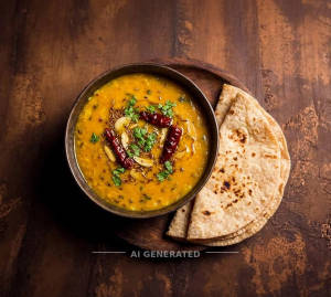 Dal Fry + Chapati (2 pieces)