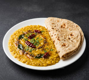 Dal Tadka + Plain Roti (2 pieces)