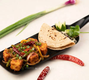Cheese Chilli + Plain Chapati (2 pieces)