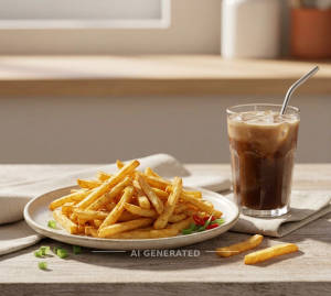 French Fries + Cold Coffee