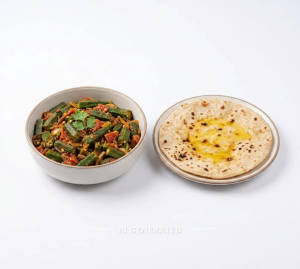 Bhindi Masala + Roti Tawa Butter (1 piece)